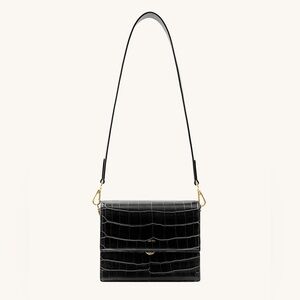 JW PEI Women's FAE Top Handle Crossbody black snake skin